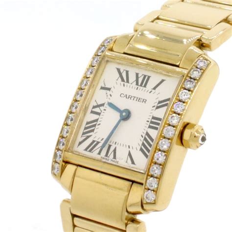 cartier tank gold gebraucht|pre owned cartier tank watches.